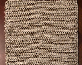 Extra Large Crocheted Hemp Washcloth, Eco-friendly Exfoliating Natural Hemp