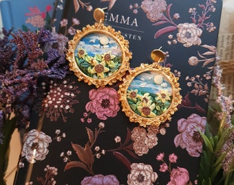 SunFlower Field Victorian Earrings