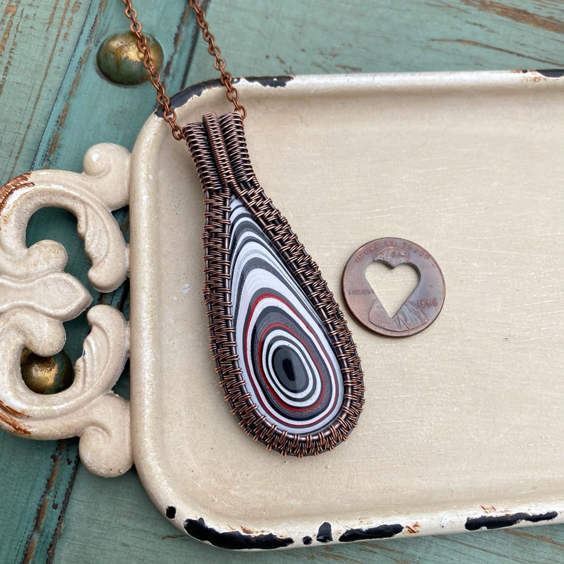 Fordite Wire Wrapped Necklace