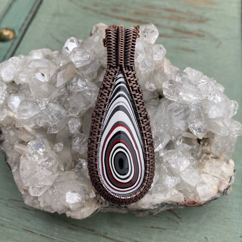 Fordite Wire Wrapped Necklace