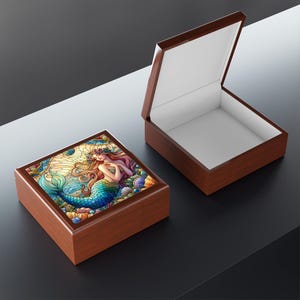 Mermaid Jewelry Box, Fantasy Keepsake, Memory Storage Box, Jewelry Organizer, Gift for Her, Birthday, Jewelry Box