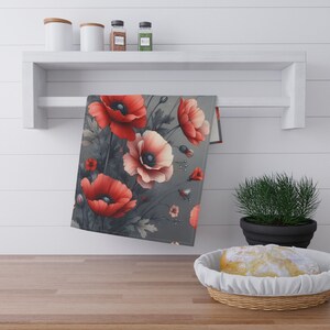 Mohnblumen Print Küchentuch: Personalisiertes florales Wohndekor