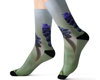 Calzini con stampa floreale a sublimazione: misto poliestere e spandex