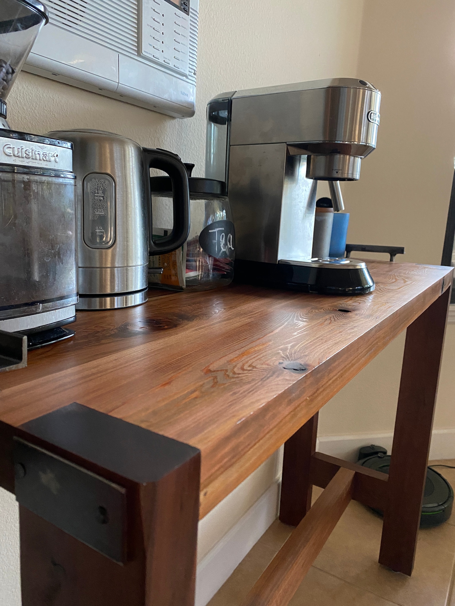 Coffee Station Wood Table Coffee Bar Rustic Table Entry Hall Etsy