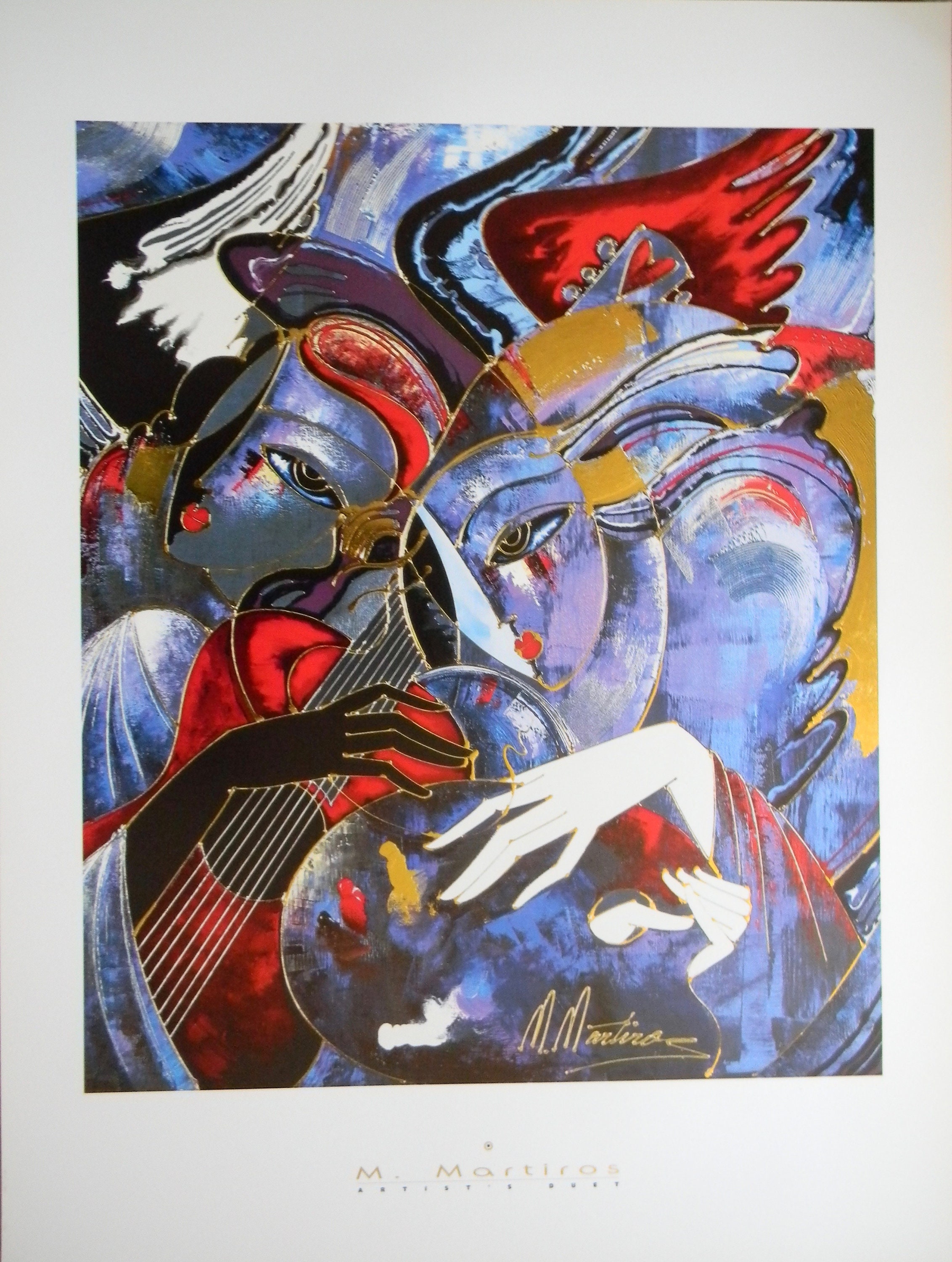 ARTIST'S DUET by Martiros Manoukian-armenian-poster Print on Heavy