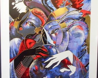 ARTIST'S DUET by Martiros Manoukian-armenian-poster Print on Heavy