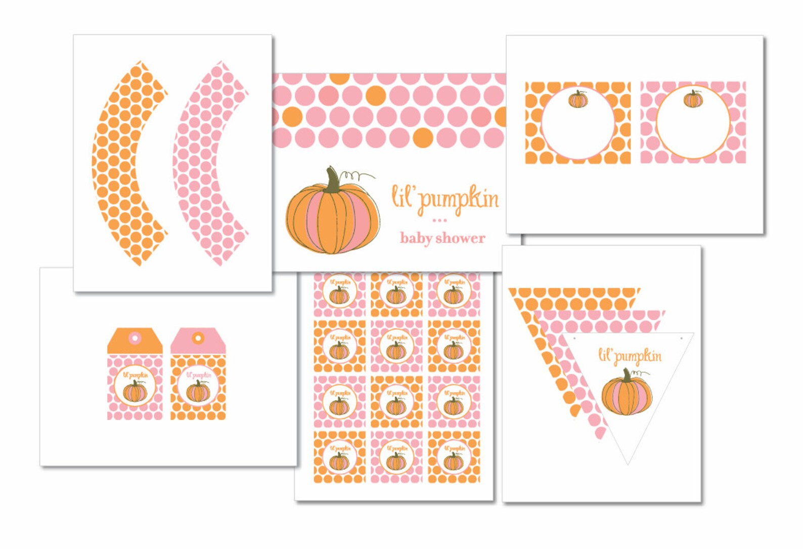 Lil Pumpkin Baby Shower Printable Collection DIY - Etsy