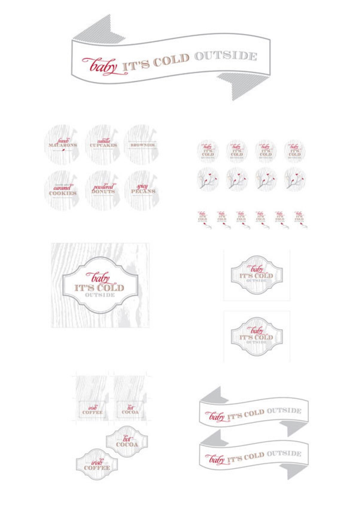 Baby Its Cold Outside Printable Baby Shower Collection DIY - Etsy