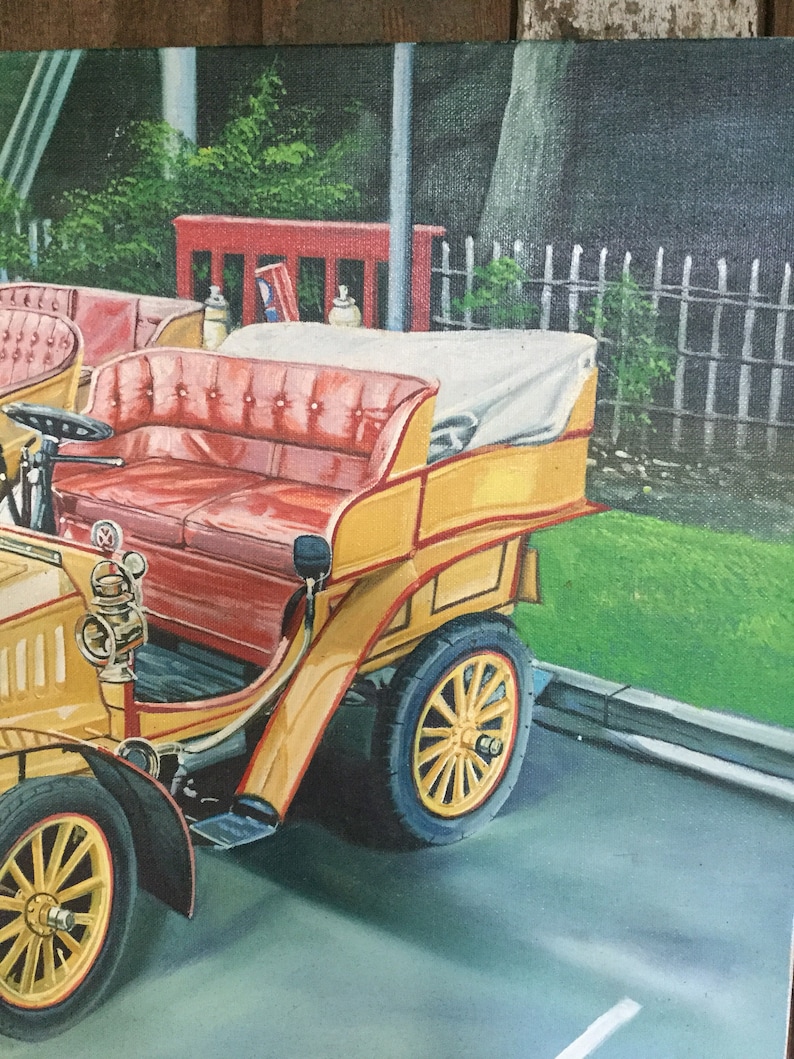 Original 1 of a kind Vintage Automobile Oil Painting