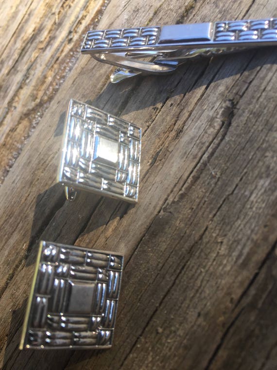 Hickok Cuff Links and Tie Clip Set - Made in USA - image 1