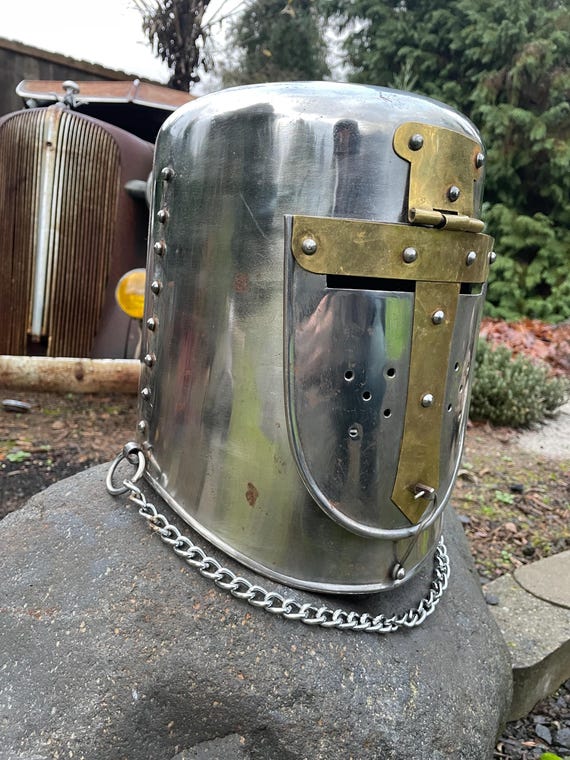 Medieval Templar Crusader Knight Armor Helmet. - image 3