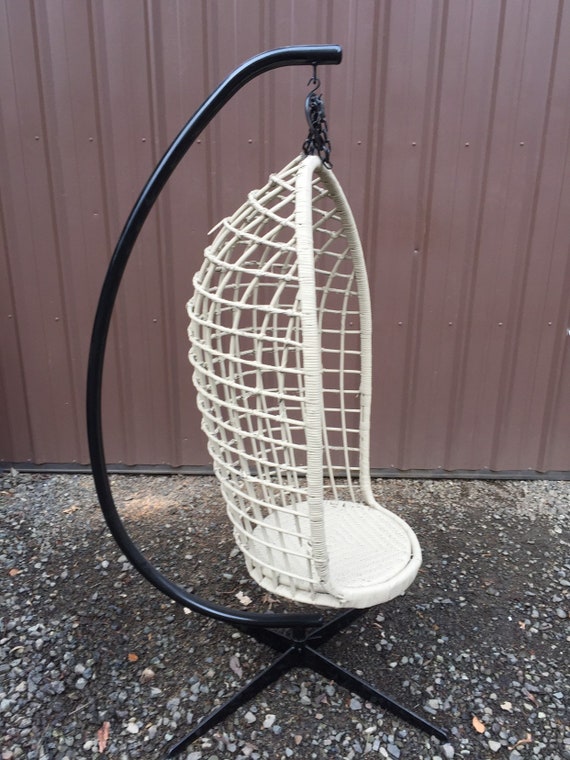 Original MCM Hanging Rattan Swing Chair With Original Frame. Etsy