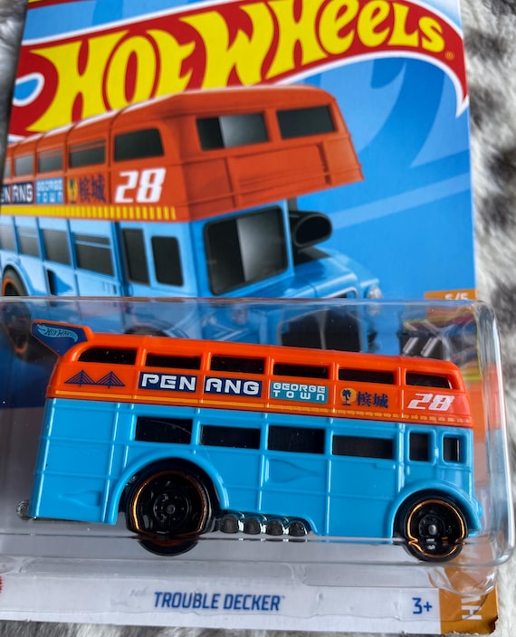 Double Decker Bus Racecar Edition Custom Bus Hot Wheels Toy Car in
