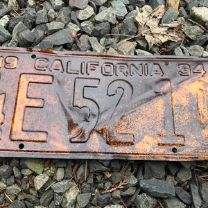 Original 1934 California License Plate.
