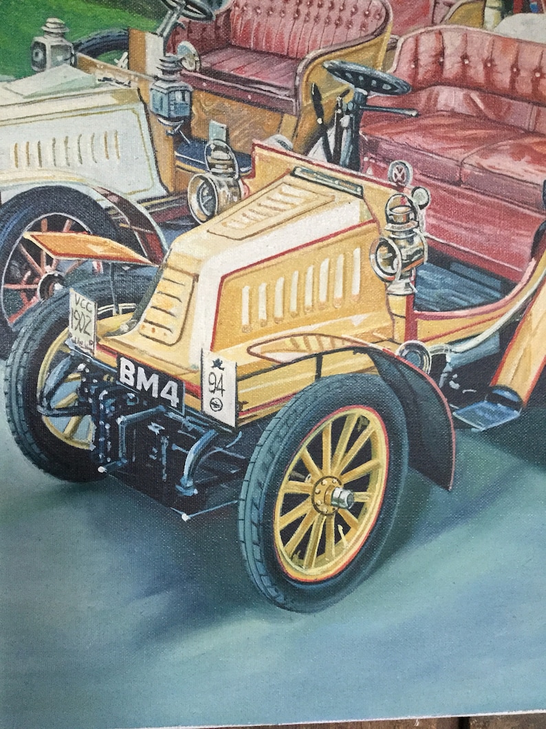 Original 1 of a kind Vintage Automobile Oil Painting