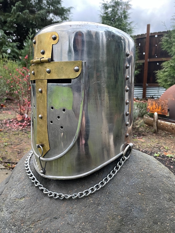 Medieval Templar Crusader Knight Armor Helmet. - image 4