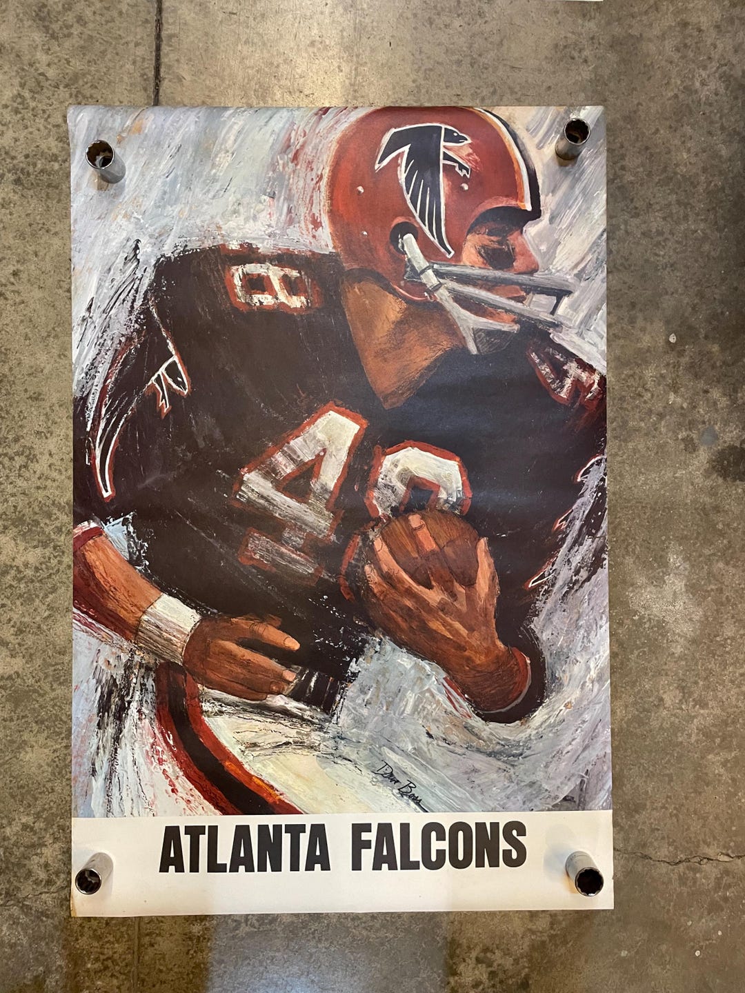 David Boss Original 1966 NFL Football David Boss NOS Poster Stash. Atlanta Falcons ...