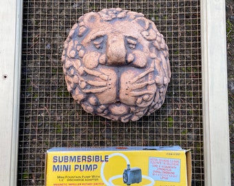 Hand Made Lion Head Wall Fountain with New Water Pump.