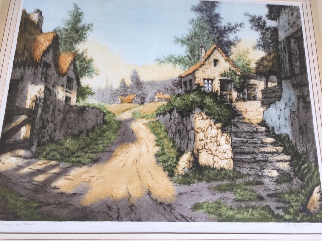 Etching by R.barnaix Entitleda Hamlet in France Etsy