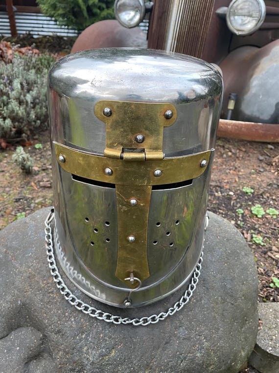 Medieval Templar Crusader Knight Armor Helmet. - image 5