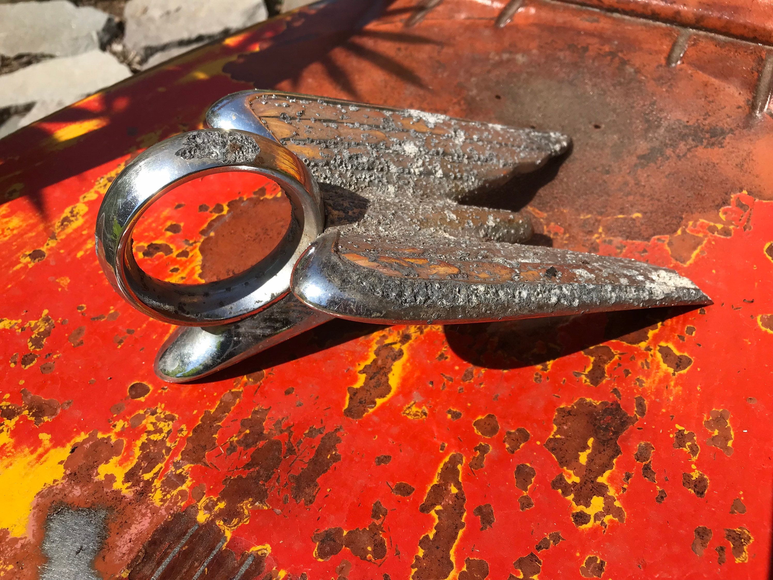 1951-52 Chrysler Imperial Winged Vintage Car Chrome Hood Ornament 