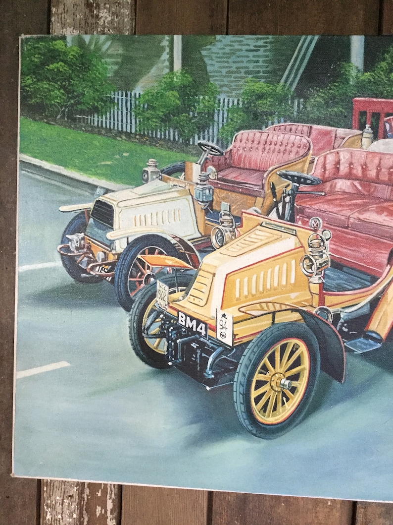 Original 1 of a kind Vintage Automobile Oil Painting