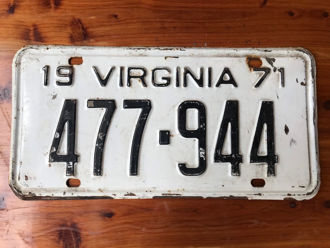 Old 1971 Virginia License Plate. - Etsy
