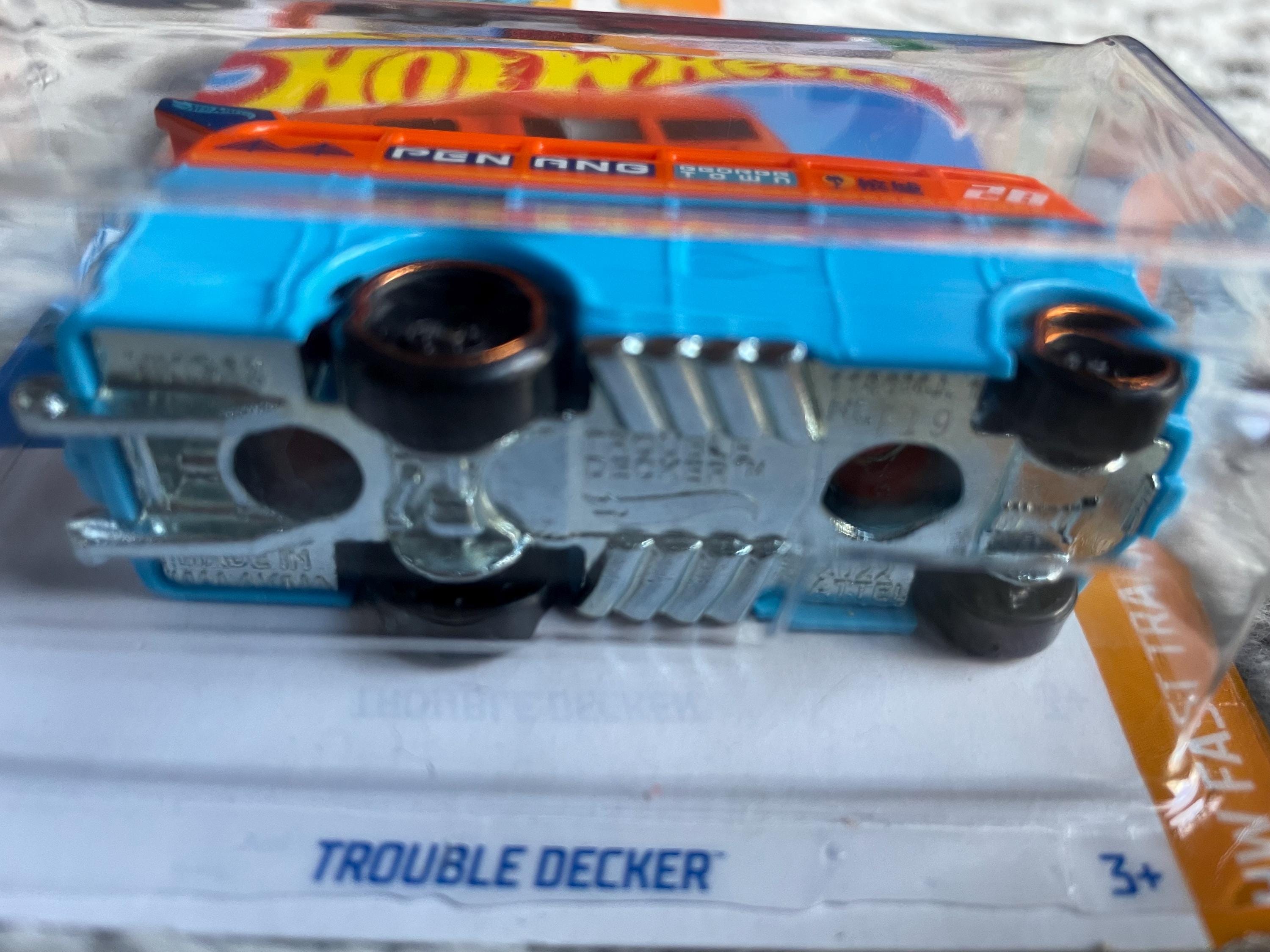 Double Decker Bus Racecar Edition Custom Bus Hot Wheels Toy Car in