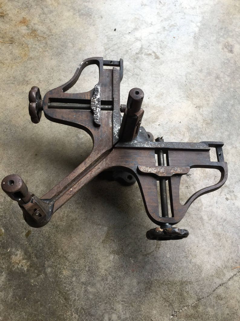 Antique Cast Iron 1800 S Picture Frame Miter Box Tool Image 0