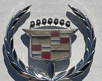 Original Cadillac Automobile 1970's to 1990's Hood Emblem Double Sided.