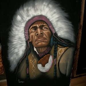 Native America Velvet Painting - Etsy
