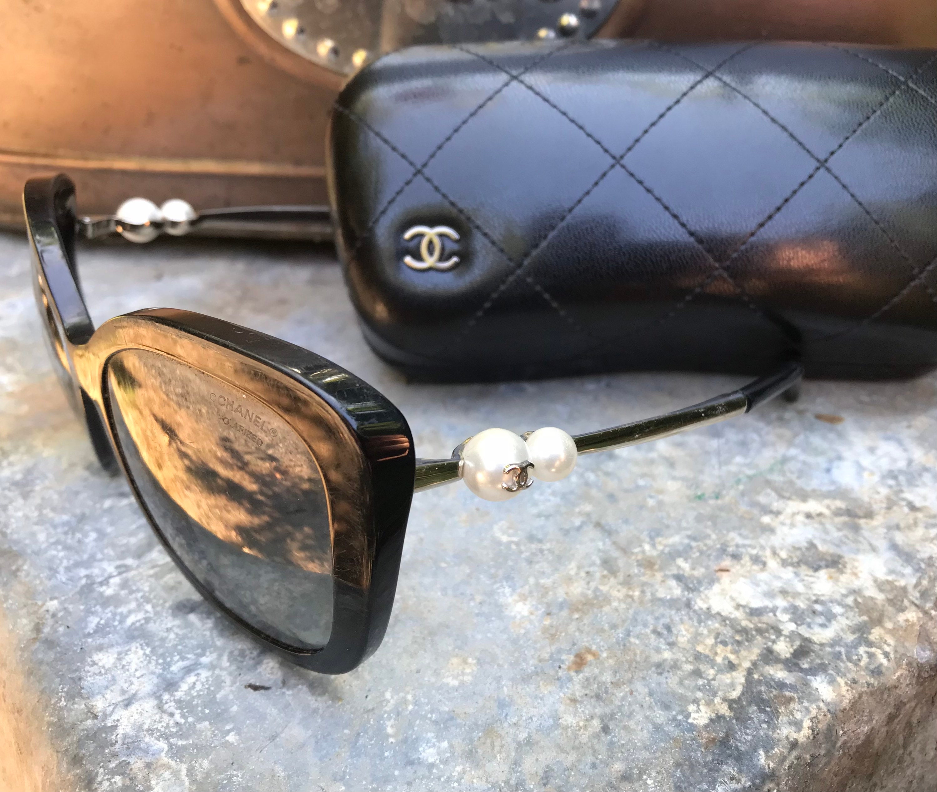 Classic Italian Chanel 5339H Pearl Butterfly Design Polarized 