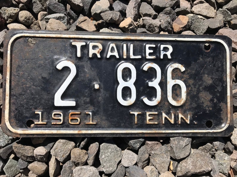 Vintage 1961 Tennessee Trailer License Plate Etsy