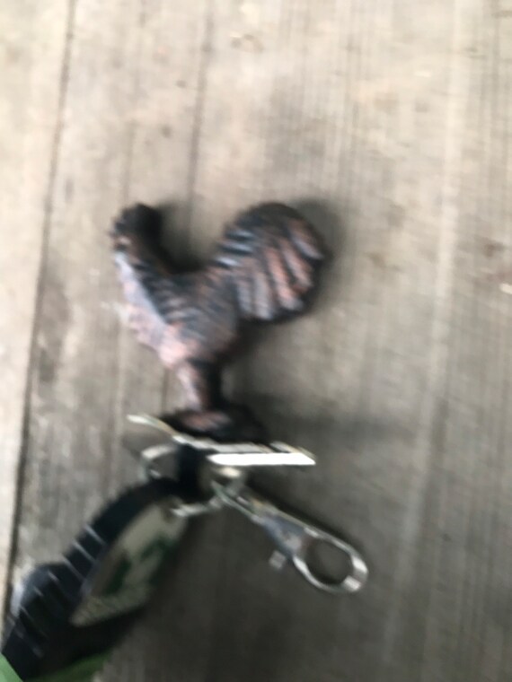 Thick Cast Iron Rooster Keychain - image 7