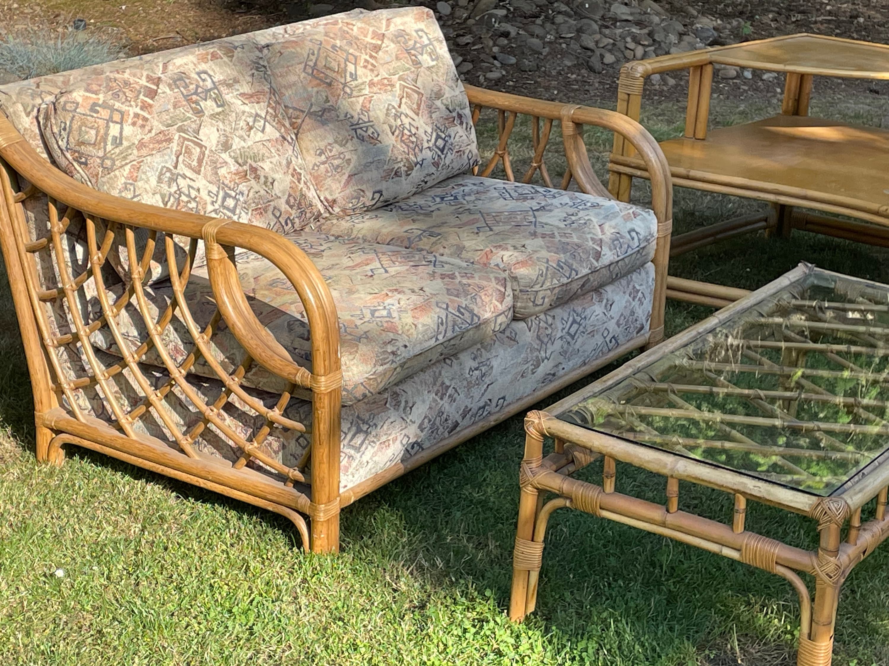 Vintage Rattan Couch - Etsy