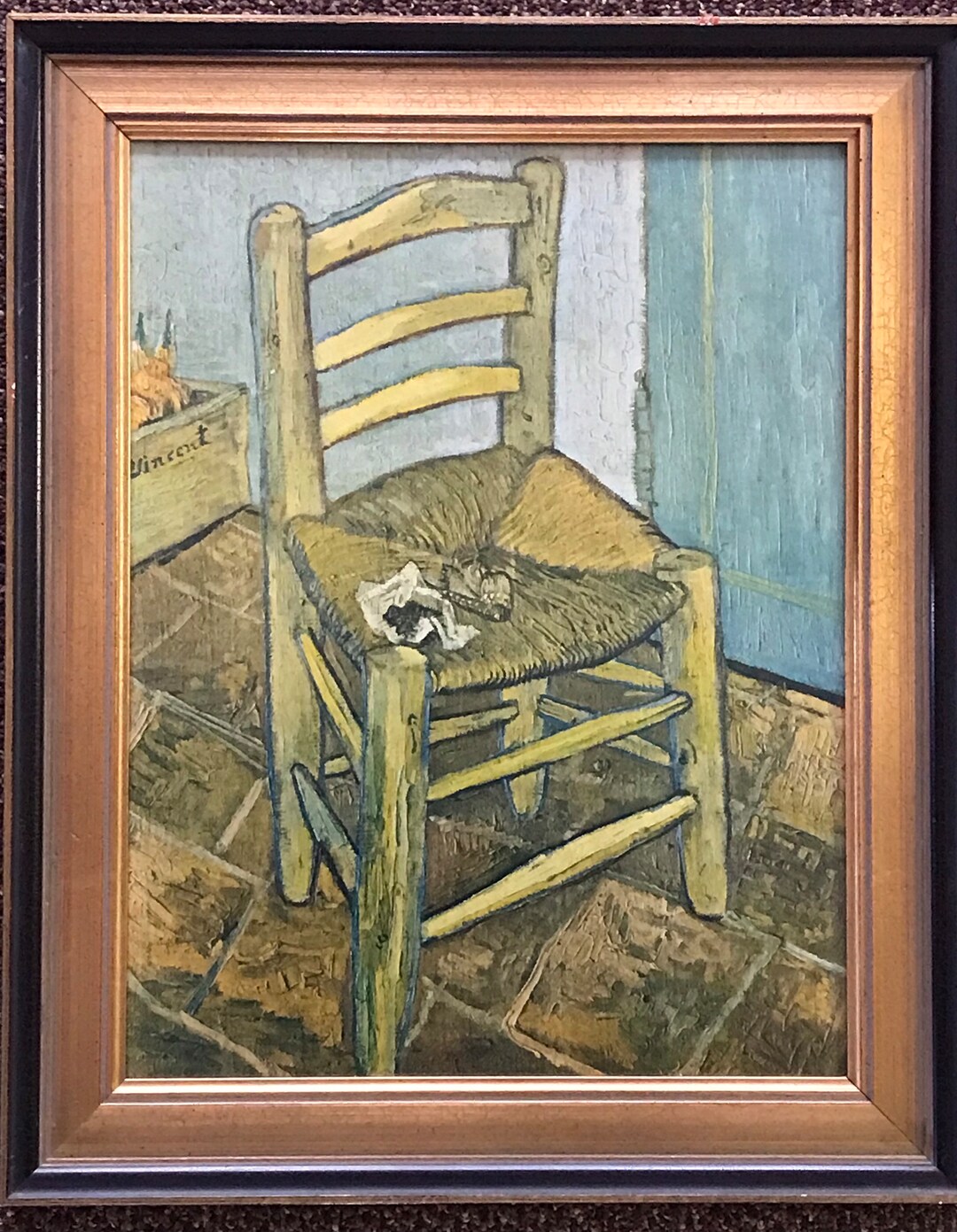 Vincent Van Gogh: the Chair and the Pipe Framed Under Glass Art Giclee ...