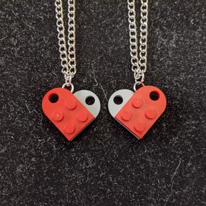 BrickCrafts Fashion Jewelry BFF His/Hers Heart Pendant Necklaces (Matched Pair) - All 16 colors, same price