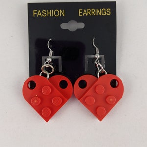 BrickCrafts Fashion Heart Dangle Earrings - All 22 colors, same price