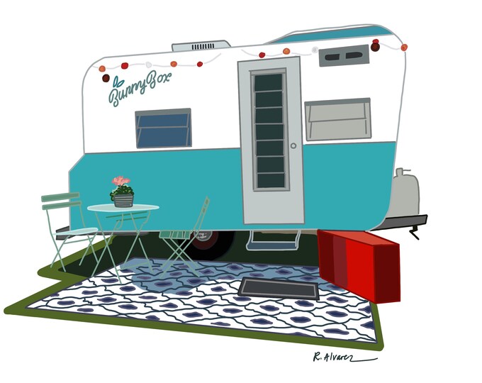 Vintage Camper Art Rv Decor Gift Travel Trailer Art - Etsy