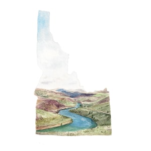 Idaho State Map Art Print - Idaho Home Decor - Wall Art - Idaho Art ...