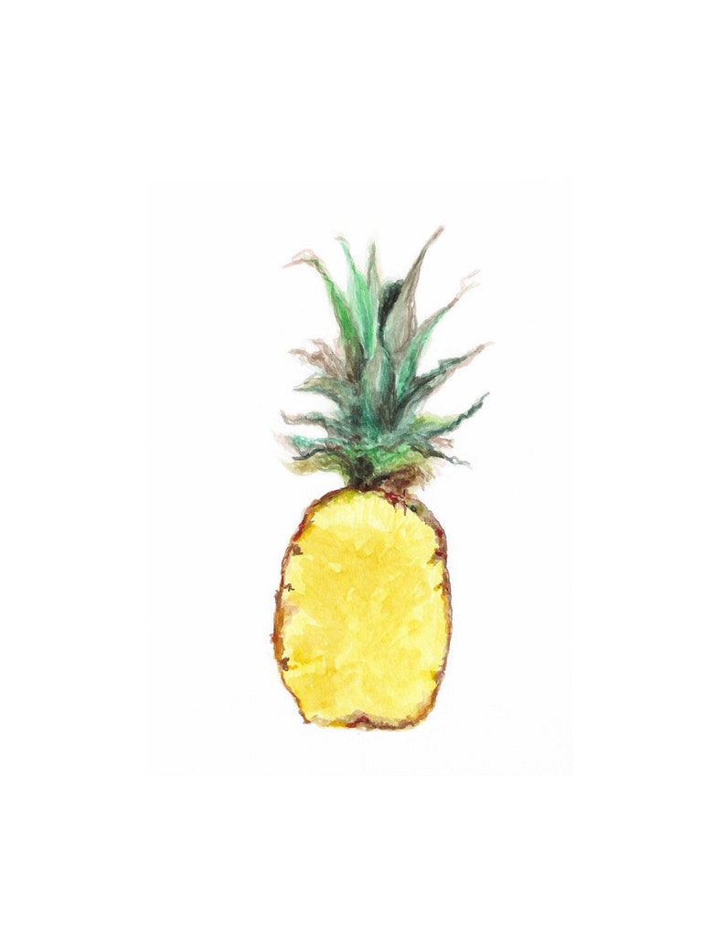 Pineapple art print Tropical Fruit Decor Kitchen Wall Art Pineapple Illustration Dining Room Art Food Illustration image 2