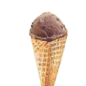 Chocolate Ice Cream Art Print Digital Download Ice Cream Cone Printable Wall Art Kids Ice Cream Print Ice Cream Art Print Food Art image 2