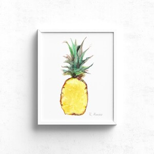 Pineapple art print Tropical Fruit Decor Kitchen Wall Art Pineapple Illustration Dining Room Art Food Illustration image 3