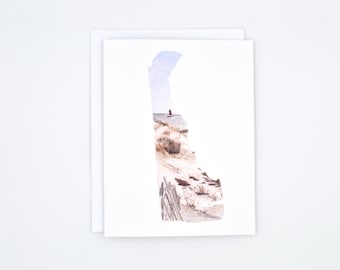 Delaware Notecard - Delaware Gift - Delaware Greeting Card - Watercolor Card - Delaware Beach - Delaware State Art - Blank Greeting Card