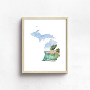 bundle watercolor state art print painted state art United States map art unique holiday gifts state artwork image 4