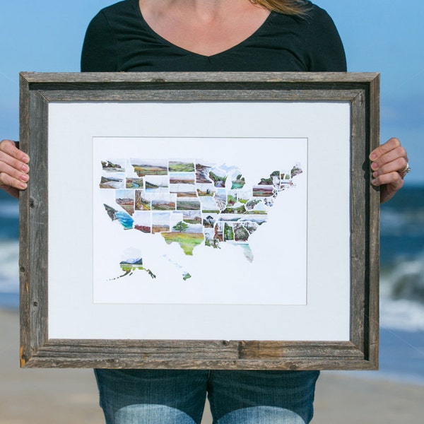 outdoorsy gift united states map - usa wall map - camper decor - map wall art us - unique map gifts - map watercolor