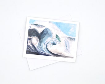 nautical themed blank cards - watercolor seascape card - wave art card - sailors greeting card - watercolor notecard - nautical greeting