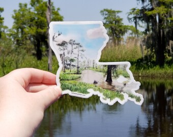 Louisiana Vinyl Sticker - Louisiana State Decal - New Orleans Sticker - Louisiana Sticker - Home State Decal - Cool Laptop Sticker