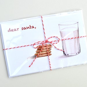 Note to Santa Christmas Wishlist - Letter to Santa Stationary - Santa Claus Christmas Letter - Dear Santa Letter - Watercolor Notecard