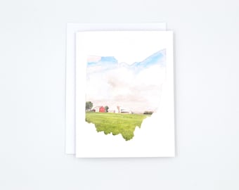 Ohio State Notecards - Blank Notecards - Ohio State Gift - Watercolor Notecards - OSU - Ohip State Art - Gifts Under 15 - Stocking Stuffer